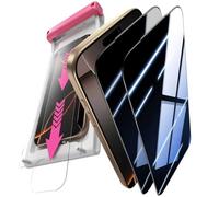 Hoerrye Privacy Screen Protector for iPhone 15 pro，Anti Spy，Easy Installation，3D Full Coverage Tempered Glass 9H Hardness Shatterproof,Anti Fingerprint,Bubble Free，2 Pack