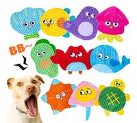 HOESDA No Stuffing Dog Toys 10 Pack,Squeaky Dog Toy Crinkle Dog Toys for Small Medium Dog,Durable Plush Dog Toys,Cute Animal Stuffless Pet Toys,Interactive Puppy Teething Chew Toys for Entertaining