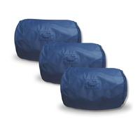 Hoesh UK Navy Double Duvet Storage Bag (Pack of 3) - Breathable Cotton Under Bed Blanket, Comforter & Quilt Holder Organizer - Zippered Underbed Duvet Holder for Bedding