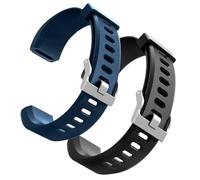 hoeslaw 2 Pcs Watch Bands Replacement for ID115plus HR, Very Fit Pro Activity Fitness Tracker Wrist Bands Set, Multicolor Veryfitpro Smart Watch Strap Replacements (Black Blue)