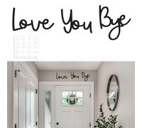 hoeslaw 21.6" Love You Bye Wood Sign, Above Door Home Wall Boho Decor Plaque, Black Modern Simplicity Decoration for Front Door Entryway Living Room Aesthetic, Show Your Love and Warm for Your Family