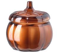 HÖSTAGILLE Scented Candle in Glass - Spiced Pumpkin, 20hr Burn Time, Brown Glass Jar, Autumn Home Fragrance & Cosy Seasonal Decor