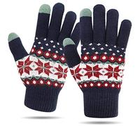 HÖTER Winter Touchscreen Gloves Warm Thermal Soft Lining Elastic Cuff for Women and Men - Blue - Free size