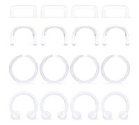 Hoeudjo 16Pcs Septum Retainer Clear Septum Rings 14G Plastic Septum Piercing Jewelry for Work Sports MRI