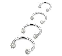 Hoeudjo Horseshoe Nose Ring Stainless Steel Horse Shoe Nose Rings for Women 20G Double Stud Nose Piercing Jewelry Ring Size 6/8/10/12MM, Metal, cubic zirconia