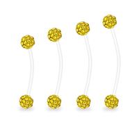 Hoeudjo Pregnancy Belly Rings Maternity Belly Button Rings Plastic Long Bar Navel Ring for Maternity Sport Pregnant Women Different Length 18/32/35/38mm, Plastic Crystal, cubic zirconia