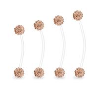 Hoeudjo Pregnancy Belly Rings Maternity Belly Button Rings Plastic Long Bar Navel Ring for Maternity Sport Pregnant Women Different Length 18/32/35/38mm, Plastic Crystal, cubic zirconia