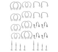 Hoeudjo Snake Bite Piercing Jewelry 16G Lip Rings Long Spike Labret Jewelry Set Monroe Studs Surgical Steel Helix Tragus Cartilage Earrings for Women Men, 16G(1.2mm), Metal, stainless steel