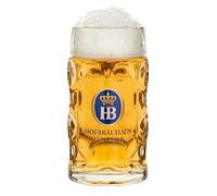 Hofbräuhaus Glass beer mug with original HB logo Munich glass jug Isarseidel 0.5 l - now available in half a litre format