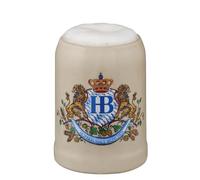Hofbräuhaus München Stein Beer Mug Lion Decoration without Tin Lid 0.25 L Original Beer Glass with HB Logo, Gift Idea for Men and Women (with Tin Lid, 0.25 Litres (Pack of 1)