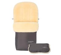 Hofbrucker Putzi Winter Lambskin Foot Muff - Set with Hand Warmer - Wind & Water-Repellent for Prams & Buggies, Real Lambskin, Warm & Breathable, Removable Top, Made in Germany (Grey)
