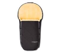 Hofbrucker® Toni Premium Pram Footmuff for Autumn/Winter/Early Made of Lambskin for Pram Tub & Maxi Cosi 0-10 Months with Removable Lid Made in Germany (Black)