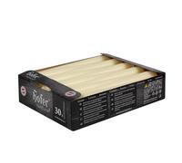 Hofer - Ivory Taper Candles - Set of 30 Unscented 10 Inch Table Candlesticks - Dripless Paraffin Wax with Smokeless Cotton Wicks - Long Burning 7-8 Hours