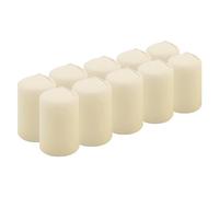Hofer Ivory Unscented Pillar Candles - Set of 10, 5 x 8 cm, 18 Hour Burn Time, Dripless, Smokeless Wick, RAL Quality, Made in Austria