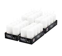 Hofer Small Pillar Candle - Pack of 32 Unscented White Candles - 4,5 x 9 cm - 15 Hours Burn Time Candles for Decoration - No Drip Wax - Smokeless Wick - RAL Quality - Made in Austria