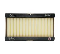 Hofer - Unscented Straight Dinner Candles - Pack of 60 Ivory Candlesticks - 5 Hour Burn Time Tapers for Emrgency, Weddings & Home Decoration - RAL Quality