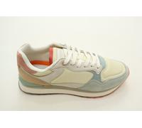 HOFF Women's Rome Trainers Cream Mix Colourblock Leather Upper Lace Up New