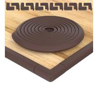 Hoffenbach 12x Baby Corner Protectors & 6.2m Soft Foam Edge Guard for Kids - Self-Adhesive Bumpers for Child Safety, Furniture, Desks, Tables - Safe & Durable Chocolate Brown