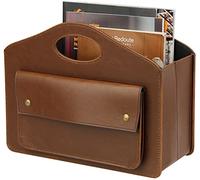 HofferRuffer Magazine Basket Holder, Foldable Magazine Rack, Document File Holder Organizer, File Folder, Newspaper Storage Bin Organizer for Home or Office, Home or Office (Brown)