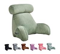 HOFFTI Soft Bed Rest Reading Pillow With Neck / Arm Support, Shredded Memory Foam Bed Rest Pillow Back Lumbar Support Cushion For Reading Watching TV Gaming ( Color : Green )