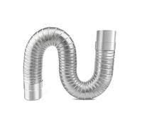 HOFFTI Stainless Steel Stove Pipe, Flexible Flue Exhaust, 200cm, Silver, 11cm Diameter, 1pc