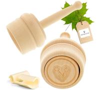 Hofmeister Butter Stamps for 30 g Butter 5 cm Heart Handmade in Germany Butter Shape for Decorating Round Puncture Shape Butter Model Made of Domestic Maple Wood Pack of 2