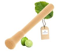 Hofmeister Holzwaren® Cocktail Pestle Made Of Wood For Caipirinha & All Drinks, Bar Pestle For Large Glasses, Crushes Limes & Ice Cubes, No Scratches In The Glass, Made In The Eu (22 Cm, 22*3.3*3.3Cm)