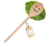Hofmeister Holzwaren wooden kitchen tools cooking spoons and spatula with different motifs (Oval Cooking Spoon/Smiley with heart-shaped eyes)