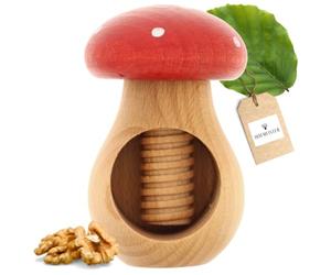 HOFMEISTER Mushroom Nutcracker Made of Beech Wood, Handmade In Europe, Cracks Each Nut With Little Strength, Ideal for Children, Nut Shells Stay In The Cracker