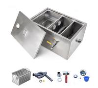 HOFMSX Stainless Steel Interceptor Top Inlet Commercial Grease Trap - Under kitchen sink for Restaurant Factory Home Kitchen