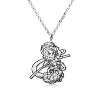 HOFOYA Black Myth Wukong Necklace Game Trendy Merch Stuff Gifts,Qi Tian Da Sheng Sun Wukong Necklace Jewelry,Hip Hop Stainless Steel Charm, Vintage Monkey King Pendant,22 Inch Chains., Stainless