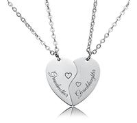 HOFOYA Sisters Best Friends Forever Matching BFF Necklace Set for 2 3 4,Mom Daughter Necklaces,Friendship Necklace,Christmas Birthday Gift for Women Teens BFF Sister., S, Stainless Steel, No Gemstone
