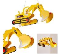 HOFSTEIN Ceiling Light Bagger, Yellow Wood Pendant, Kids Room, 17 x 67 x 57 cm, Warm White, LED, E27, 40W, No Switch, Energy Efficient