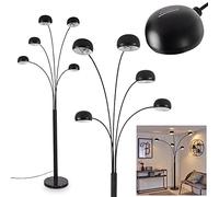 HOFSTEIN Floor Light Nikkala, Modern Metal & Marble Black/White, 5-Adjustable Flame, E14, No Bulbs Included