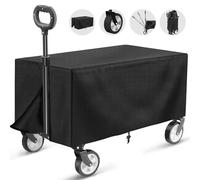 HOFTME Foldable Cart on Wheels,Camping Trolley 220LBS/100kg Large Capacity,Folding Garden Trolley Cover