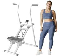 HOFTME Stair Stepper for Home,Stair Climber Foldable,Large Pedal Vertical Climber Machine for Full-Body Workout,Steppers for Exercise at Home with 110KG Loading Capacity (Double handrails-White)