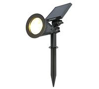 HOFTRONIC - Solar Garden Spotlight with Motion Sensor IP65 Waterproof LED Solar Lights for Outdoor Solar Light with Ground Spike Solar Spotlight Winter Solar Panel Warm White Garden Solar Spotlight