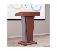 HOFUNTRE Brown Lectern Stand，Wood Church Pulpits，Lectern Podium Stand，Podium Stand，Stable Load-bearing, Safe And Reliable, Multi-scenario Application, Spacious Desktop