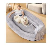 HOFUNTRE Large Human Dog Bed ，Large Human Dog Bed Fluffy， Oversized Fux Fur Human Pet Bed，Filled With Elastic Sponge, Strong Support, Soft Fabric, Comfortable To The Touch(Brown)