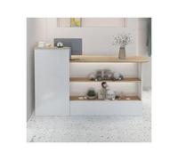 HOFUNTRE Office Furniture Reception Furniture ，Reception Counter，Showcase Display Till Cash Desk，Multi-layer Display Stand Design, Stable Load-bearing, Multi-scenario Application(Wood color,RIGHT_100C