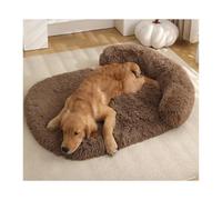 HOFUNTRE Pet Insulation Mat,soft And Warm Dog Cage Mat,Large Washable Dog Bed,The Soft Plush Fabric Has A Delicate Touch And The Internal Filling Is Not Easily Deformed(Brown,100 * 75cm)