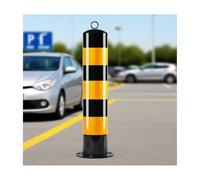HOFUNTRE Steel Pipe Parking Stopper For Garage， Guardrail Workshop Anti-Collision ，Workshop Road Isolation Railing，Top Hanging Ring Design, Thickened Steel, Stable Base(50cm/19.7in,2.5mm)