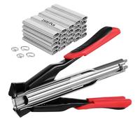 Hog Ring Pliers Kit, Fencing Pliers with 2500 C20 Hog Rings, C-Type Clip Fastening Clamp Tool for Animal Wire Fence Installation Equipment