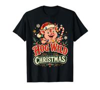 Hog Wild for Christmas Festive Pig Holiday Value Graphic T-Shirt