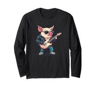 Hog Wild Pig Playing Guitar Costume for Man and Woman Long Sleeve T-Shirt