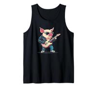 Hog Wild Pig Playing Guitar Costume for Man and Woman Tank Top