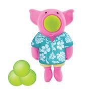 Hog Wild Squeeze Poppers Pig - Funny Compressed Air Shooting Game with 4 Foam Balls, Flies up to 6 m, Soft Ball Shooter for Indoor & Outdoor, Party Game, Gift Idea, Toy from 5 Years