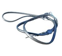 HOGACA Elegant Genuine Leather Dog Lead 961 Diameter 8 mm x 220 cm in Blue, Perfect for Smaller Dogs