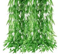 HOGADO 50pcs 300 ft Artificial Vine Greenery Garland for Room Decor Faux Willow Vines Wall Home Decor Aesthetic Silk Rattan Wicker Twig for Garden Wedding Windowsill Balcony Christmas Decorations