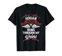 Hogan Blood Runs Through My Veins - Last Name Family T-Shirt, Men, Black, Small